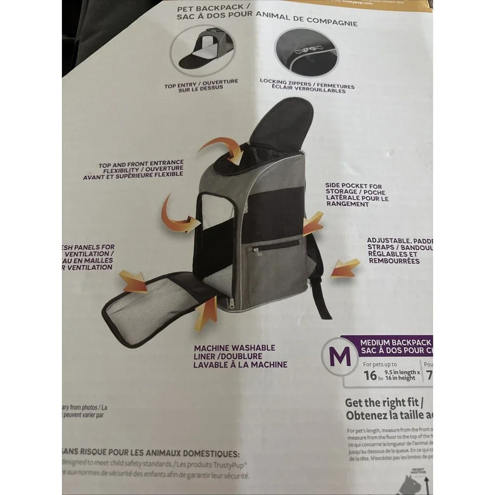 New 2-In-1 Dog Travel Backpack Carrier For MED Animals 16lbs